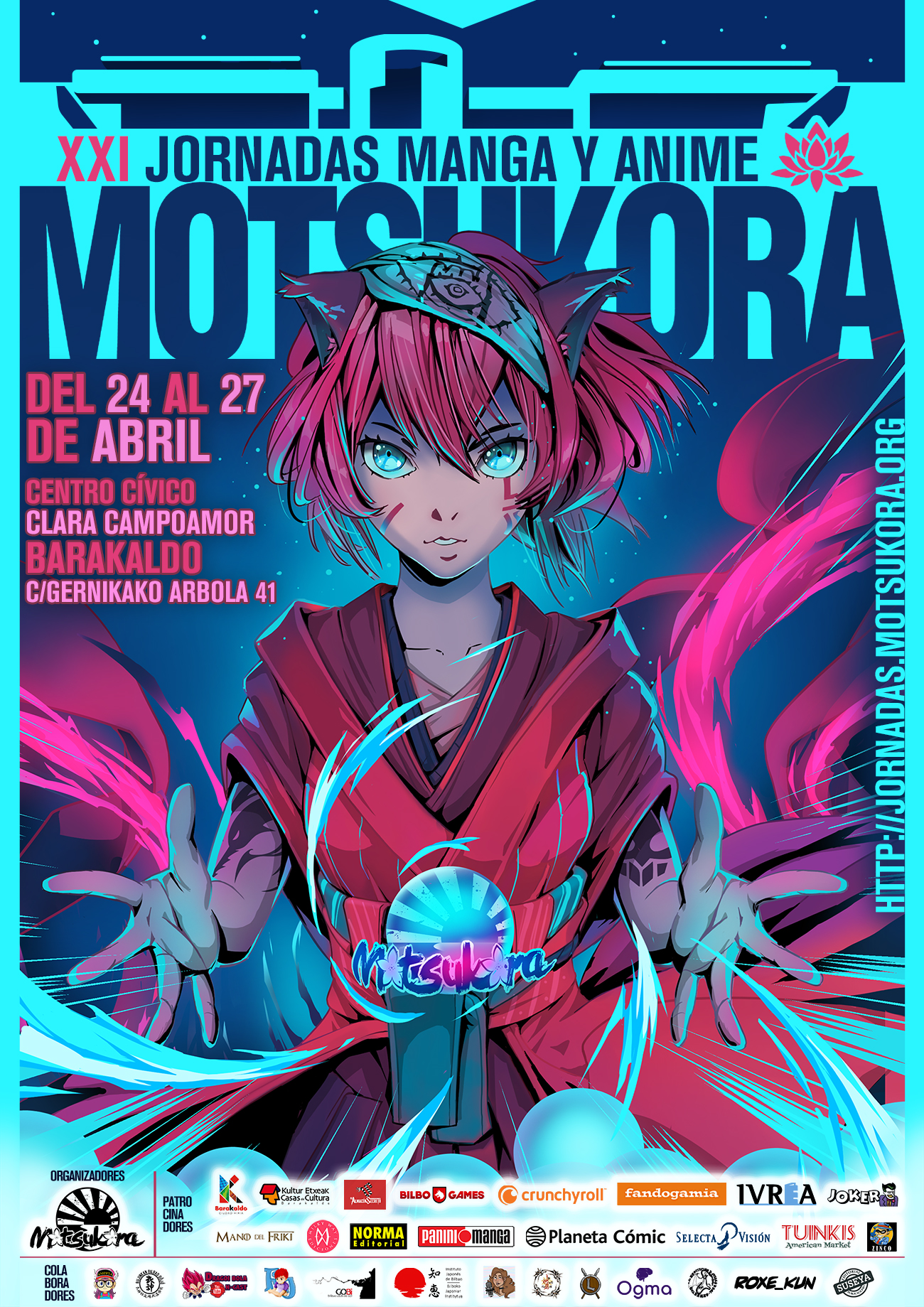 Cartel de las XXI Jornadas Manga y Anime de Motsukora