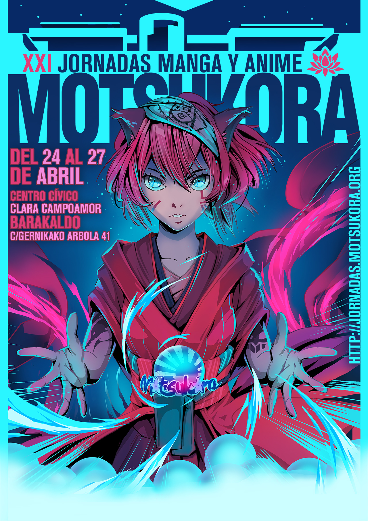 Cartel de las XXI Jornadas Manga y Anime de Motsukora